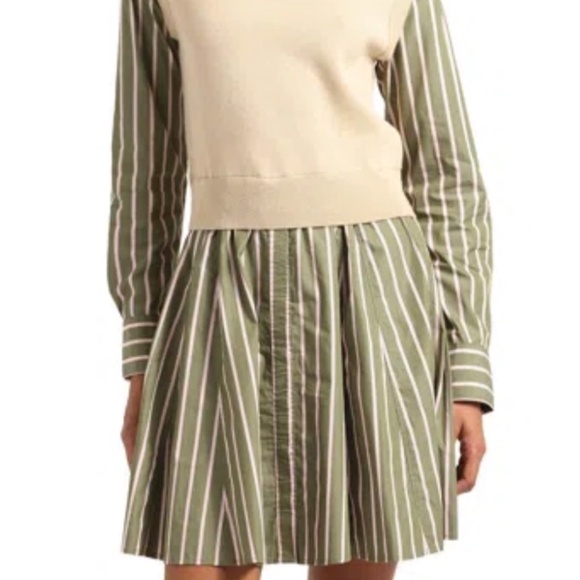 Navy Derek Lam 10 Crosby Cressida mixed media dress - NWT - Picture 5 of 5